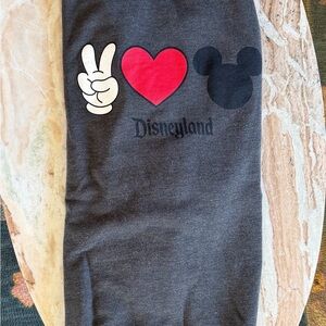 Disney Black Heather Tee with White Logo Print